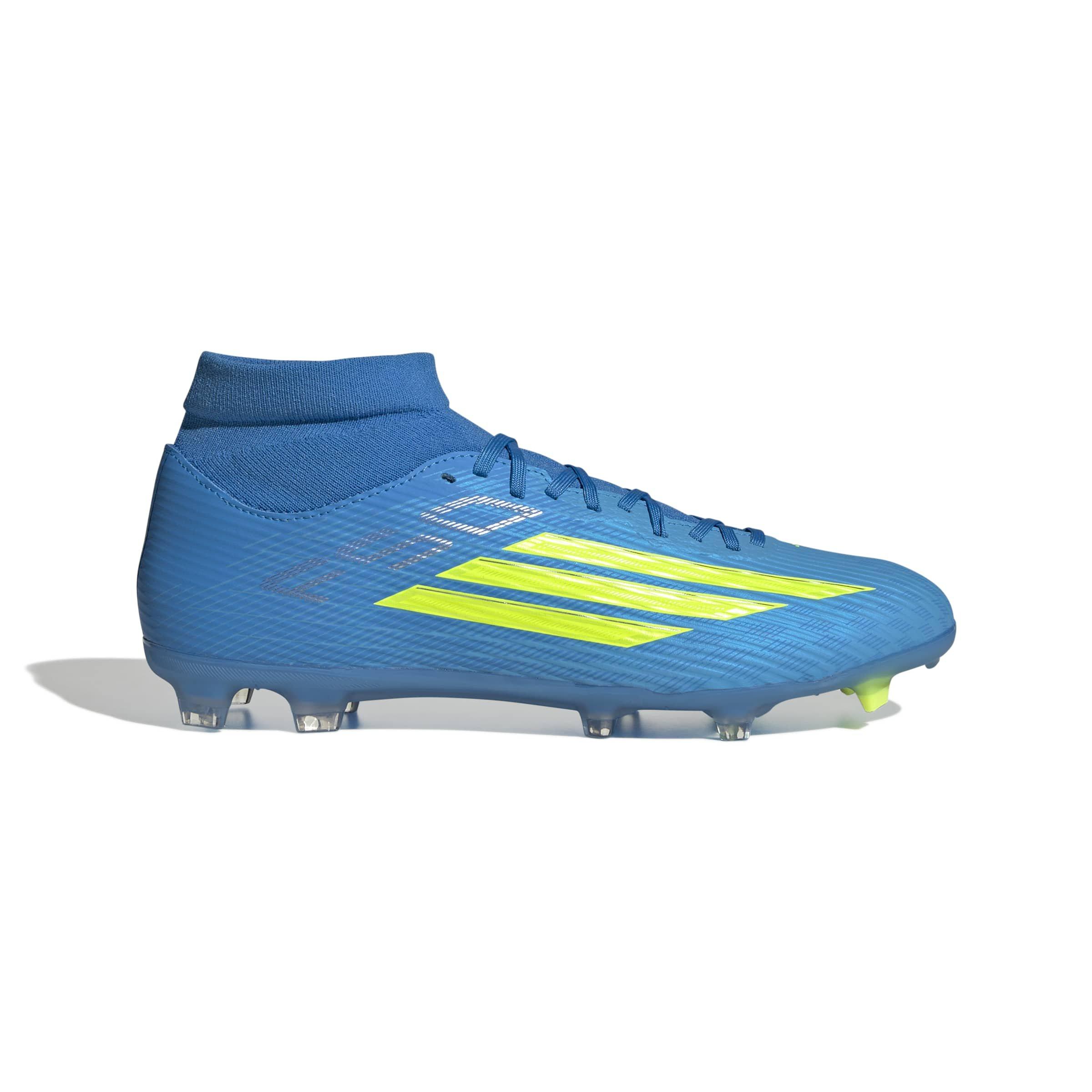 adidas F50 League Mid Cut "Ray Blue" Men's Soccer Cleat - BLUE/YELLOW